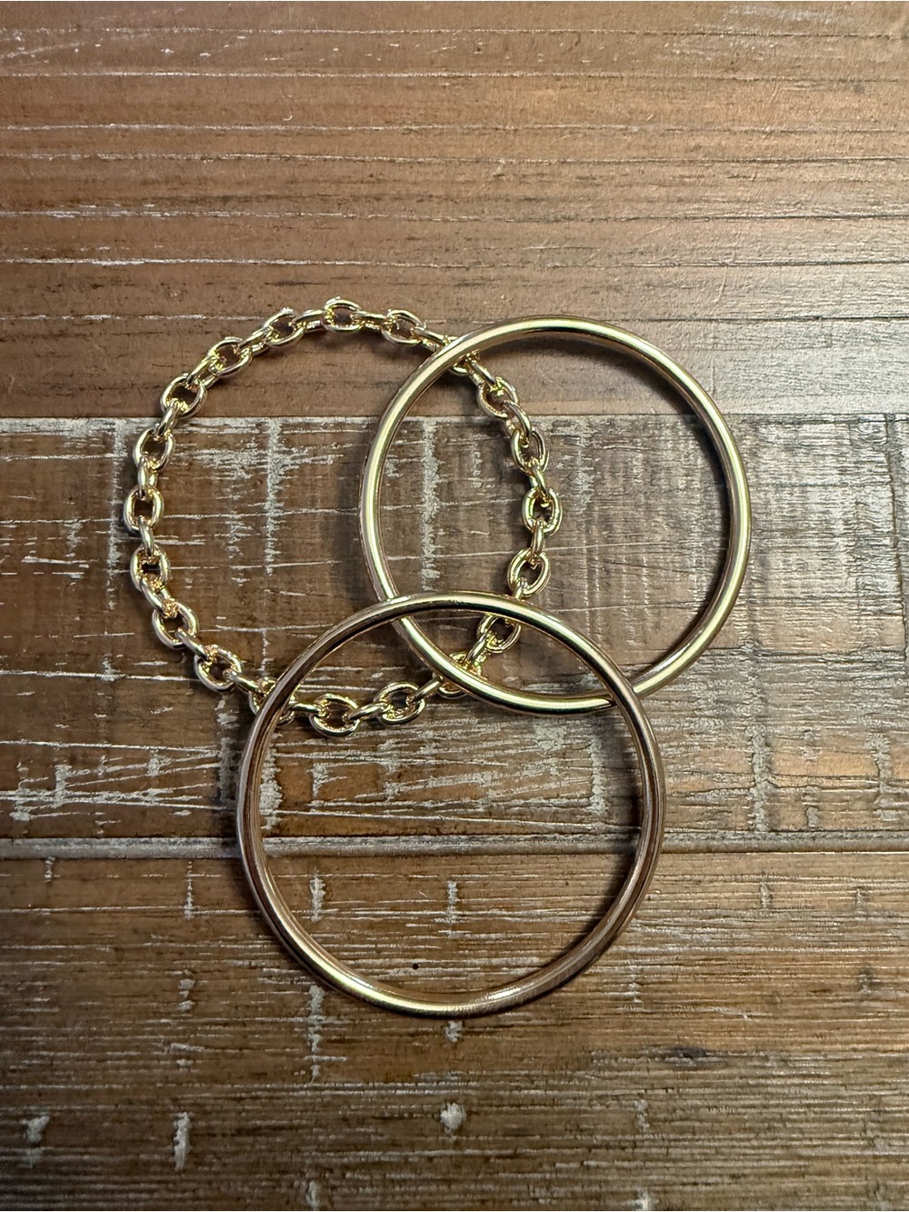 38B PERSIMMON BRACELETS 18K PLATED STACKING SET OF THREE